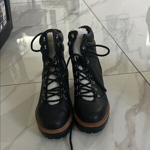 Marc Fisher Black and White Winter Boots